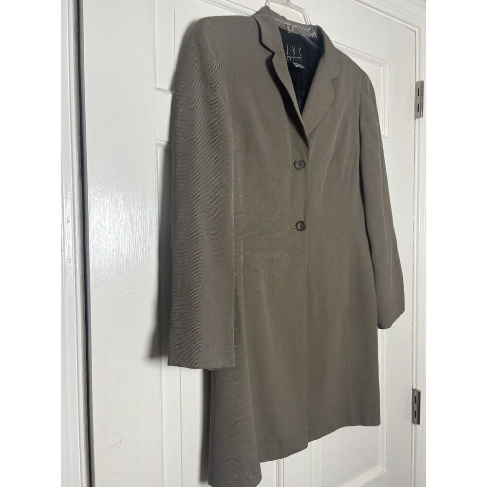 INC Blazer Womens Sz 6P Tan/Black Long Work Capsule Minimalist Corpcore NWOT - Picture 3 of 8